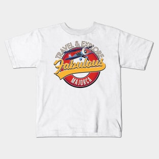 travel explore fabulous Majorca logo Kids T-Shirt